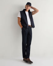 Load image into Gallery viewer, N.Peal Men's Diamond Fur Trim Cashmere Gilet Navy Blue