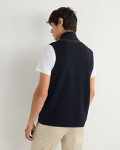 Load image into Gallery viewer, N.Peal Men's Cotton Blend Gilet Navy Blue