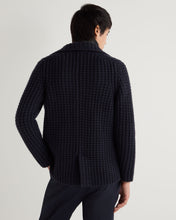 Load image into Gallery viewer, N.Peal Men's Chunky Moss Stitch Cashmere Blazer Navy Blue