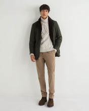 Load image into Gallery viewer, N.Peal Men's Portobello Cable Roll Neck Cashmere Jumper Pebble Grey
