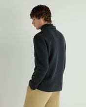 Load image into Gallery viewer, N.Peal Men's Milano Cashmere Overshirt Dark Charcoal Grey