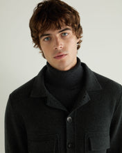 Load image into Gallery viewer, N.Peal Men's Milano Cashmere Overshirt Dark Charcoal Grey