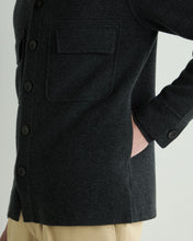 Load image into Gallery viewer, N.Peal Men's Milano Cashmere Overshirt Dark Charcoal Grey