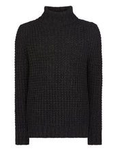 Load image into Gallery viewer, N.Peal Men's Chunky Moss Stitch Roll Neck Cashmere Jumper Granite Blue