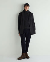 Load image into Gallery viewer, N.Peal Men's Chunky Moss Stitch Roll Neck Cashmere Jumper Granite Blue