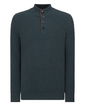 Load image into Gallery viewer, N.Peal Men's Beauchamp Half Button Cashmere Jumper Caviar Blue