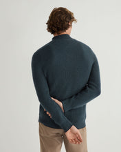 Load image into Gallery viewer, N.Peal Men's Beauchamp Half Button Cashmere Jumper Caviar Blue