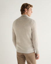 Load image into Gallery viewer, N.Peal Men's Beauchamp Half Button Cashmere Jumper Pebble Grey