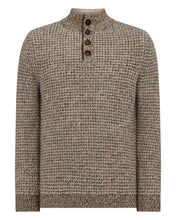 Load image into Gallery viewer, N.Peal Men's Beauchamp Marl Half Button Cashmere Jumper Ecru White