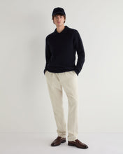 Load image into Gallery viewer, N.Peal Men's Clapham Rib Cashmere Polo Navy Blue