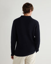 Load image into Gallery viewer, N.Peal Men's Clapham Rib Cashmere Polo Navy Blue