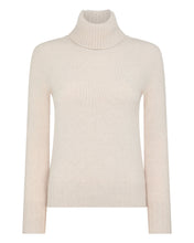 Load image into Gallery viewer, N.Peal Women's Hazel Chunky Roll Neck Cashmere Jumper Frost White