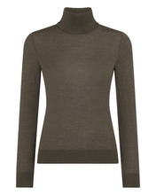 Load image into Gallery viewer, N.Peal Women's Margot Superfine Cashmere Roll Neck Jumper Mink Brown