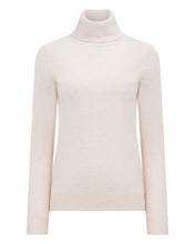 Load image into Gallery viewer, N.Peal Women's Luna Roll Neck Cashmere Jumper Frost White
