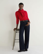 Load image into Gallery viewer, N.Peal Women's Emilia Cable Round Neck Cashmere Jumper Riding Red