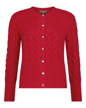 Load image into Gallery viewer, N.Peal Women's Myla Cable Cashmere Cardigan Riding Red