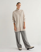 Load image into Gallery viewer, N.Peal Women's Mock Neck Metal Cashmere Jumper With Lurex Ecru White