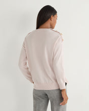 Load image into Gallery viewer, N.Peal Women's Button Shoulder Cashmere Jumper Quartz Pink