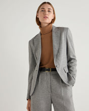 Load image into Gallery viewer, N.Peal Women's Chloe Herringbone Single Breasted Jacket Grey