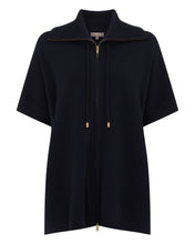 Load image into Gallery viewer, N.Peal Women's Milano Knitted Cashmere Cape Navy Blue