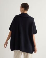 Load image into Gallery viewer, N.Peal Women's Milano Knitted Cashmere Cape Navy Blue