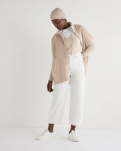 Load image into Gallery viewer, N.Peal Women's Emery Woven Mix Cashmere Cape Ecru White