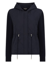 Load image into Gallery viewer, N.Peal Women's Quilted Woven Mix Cashmere Jacket Navy Blue