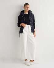 Load image into Gallery viewer, N.Peal Women's Quilted Woven Mix Cashmere Jacket Navy Blue