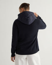Load image into Gallery viewer, N.Peal Women's Quilted Woven Mix Cashmere Jacket Navy Blue