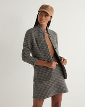 Load image into Gallery viewer, N.Peal Women's Dogtooth Utility Cashmere Blazer Brown