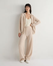 Load image into Gallery viewer, N.Peal Women's Honeycomb Knit Cashmere Hoodie Ecru White