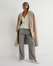 Load image into Gallery viewer, N.Peal Women's V Neck Cable Cashmere Cardigan With Lurex Snow Grey Sparkle