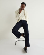 Load image into Gallery viewer, N.Peal Women's Diamond Stitch Cashmere Jumper With Lurex Snow Grey Sparkle