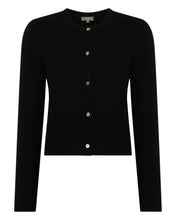 Load image into Gallery viewer, N.Peal Women's Chunky Crop Cashmere Cardigan Black