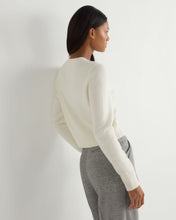 Load image into Gallery viewer, N.Peal Women's Chunky Crop Cashmere Cardigan New Ivory White