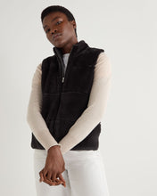 Load image into Gallery viewer, N.Peal Women's Fur Trim Cashmere Gilet Dark Charcoal Grey