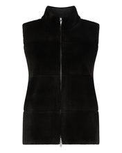 Load image into Gallery viewer, N.Peal Women's Fur Trim Cashmere Gilet Dark Charcoal Grey
