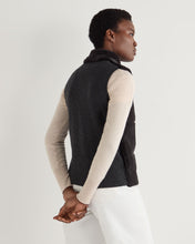 Load image into Gallery viewer, N.Peal Women's Fur Trim Cashmere Gilet Dark Charcoal Grey
