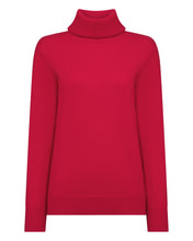 Load image into Gallery viewer, N.Peal Women's Loose Roll Neck Cashmere Jumper Riding Red