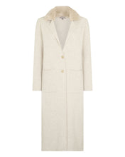 Load image into Gallery viewer, N.Peal Women's Herringbone Cashmere Coat With Fur Trim Sand Brown