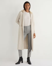 Load image into Gallery viewer, N.Peal Women's Herringbone Cashmere Coat With Fur Trim Sand Brown