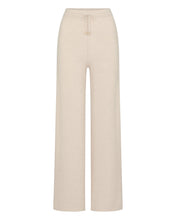 Load image into Gallery viewer, N.Peal Women's Honeycomb Knit Cashmere Trouser Ecru White