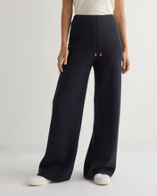 Load image into Gallery viewer, N.Peal Women's Honeycomb Knit Cashmere Trouser Navy Blue
