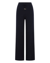 Load image into Gallery viewer, N.Peal Women's Honeycomb Knit Cashmere Trouser Navy Blue