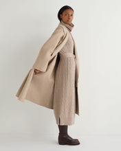Load image into Gallery viewer, N.Peal Women's Longline Cable Cashmere Dress Oatmeal Brown