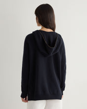 Load image into Gallery viewer, N.Peal Women's Honeycomb Hooded Cashmere Jumper Navy Blue