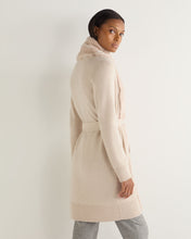 Load image into Gallery viewer, N.Peal Women's Abbey Fur Placket Cashmere Cardigan Ecru White