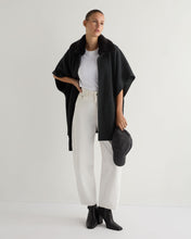 Load image into Gallery viewer, N.Peal Women's Rex Collar Belted Cashmere Coat Dark Charcoal Grey