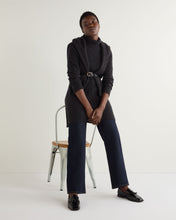 Load image into Gallery viewer, N.Peal Women's Roll Neck Cable Cashmere Tunic Granite Blue