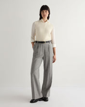 Load image into Gallery viewer, N.Peal Women's Rib Round Neck Cashmere Tank Top New Ivory White